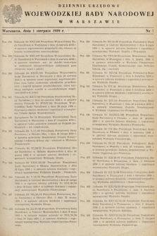 Dziennik Urzędowy Wojewódzkiej Rady Narodowej w Warszawie. 1959, nr 7
