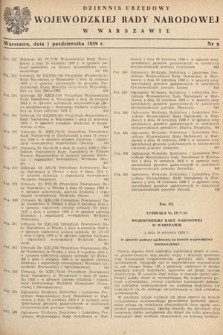 Dziennik Urzędowy Wojewódzkiej Rady Narodowej w Warszawie. 1959, nr 9