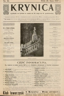 Krynica. 1907, nr 10