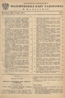 Dziennik Urzędowy Wojewódzkiej Rady Narodowej w Warszawie. 1960, nr 4