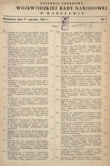Dziennik Urzędowy Wojewódzkiej Rady Narodowej w Warszawie. 1961, nr 1