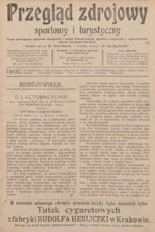 Przegląd Zdrojowy, Sportowy i Turystyczny : pismo poświęcone sprawom zdrojowisk i miejsc klimatycznych, sportowi krajowemu i zagranicznemu, jakoteż sprawom turystyki. 1908, nr 8