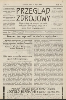 Przegląd Zdrojowy : pismo poświęcone sprawom zdrojowisk i miejsc klimatycznych krajowych. 1905, nr 8