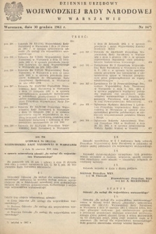 Dziennik Urzędowy Wojewódzkiej Rady Narodowej w Warszawie. 1961, nr 14