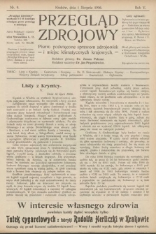 Przegląd Zdrojowy : pismo poświęcone sprawom zdrojowisk i miejsc klimatycznych krajowych. 1906, nr 9