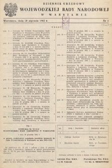 Dziennik Urzędowy Wojewódzkiej Rady Narodowej w Warszawie. 1962, nr 1