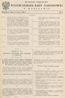 Dziennik Urzędowy Wojewódzkiej Rady Narodowej w Warszawie. 1962, nr 3