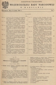 Dziennik Urzędowy Wojewódzkiej Rady Narodowej w Warszawie. 1962, nr 7