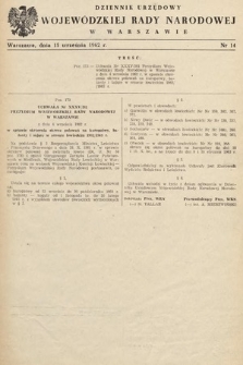 Dziennik Urzędowy Wojewódzkiej Rady Narodowej w Warszawie. 1962, nr 14