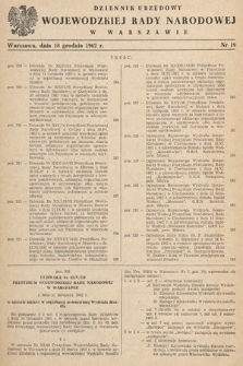 Dziennik Urzędowy Wojewódzkiej Rady Narodowej w Warszawie. 1962, nr 19