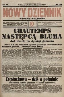 Nowy Dziennik (wydanie wieczorne). 1937, nr 170a