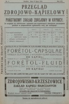 Przegląd Zdrojowo-Kąpielowy : Organ Polskiego Towarzystwa Balneologicznego dla popierania rozwoju polskich uzdrowisk. 1925, nr 6