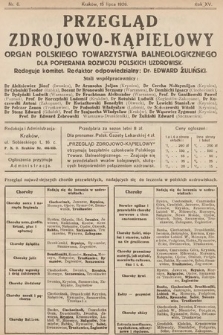 Przegląd Zdrojowo-Kąpielowy : Organ Polskiego Towarzystwa Balneologicznego dla popierania rozwoju polskich uzdrowisk. 1926, nr 6