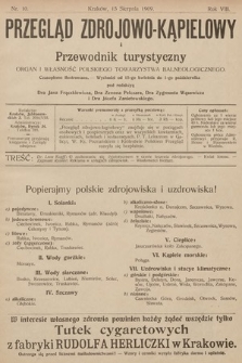 Przegląd Zdrojowo-Kąpielowy i Przewodnik Turystyczny : organ i własność Polskiego Towarzystwa Balneologicznego. 1909, nr 10
