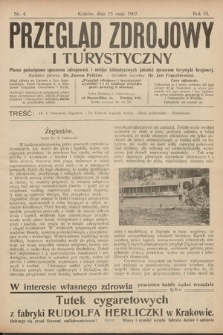 Przegląd Zdrojowy i Turystyczny : pismo poświęcone sprawom zdrojowisk i miejsc klimatycznych jakoteż sprawom turystyki krajowej. 1907, nr 4