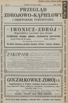 Przegląd Zdrojowo-Kąpielowy i Przewodnik Turystyczny : organ Polskiego Towarzystwa balneologicznego oraz Towarzystw lekarskich w Busku, w Ciechocinku, w Druskienikach, w Inowrocławiu, w Krynicy, w Rabce, w Szczawnicy, w Truskawcu i w Zakopanem. 1933, nr 5