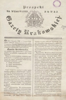 Prospekt na wydawanie nowej Gazety Krakowskiej. 1831