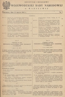 Dziennik Urzędowy Wojewódzkiej Rady Narodowej w Warszawie. 1963, nr 7