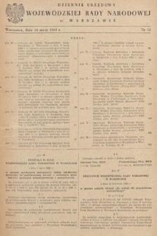 Dziennik Urzędowy Wojewódzkiej Rady Narodowej w Warszawie. 1963, nr 11