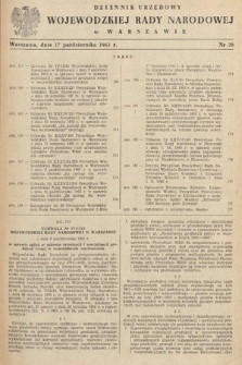 Dziennik Urzędowy Wojewódzkiej Rady Narodowej w Warszawie. 1963, nr 20