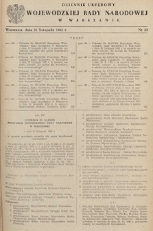 Dziennik Urzędowy Wojewódzkiej Rady Narodowej w Warszawie. 1963, nr 23