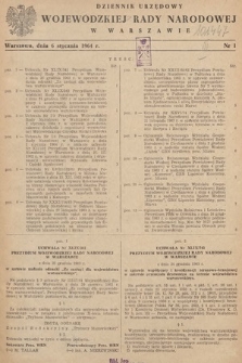 Dziennik Urzędowy Wojewódzkiej Rady Narodowej w Warszawie. 1964, nr 1