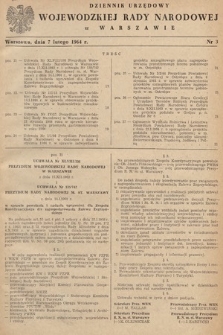 Dziennik Urzędowy Wojewódzkiej Rady Narodowej w Warszawie. 1964, nr 3