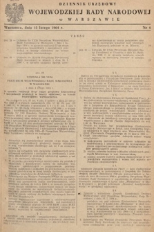 Dziennik Urzędowy Wojewódzkiej Rady Narodowej w Warszawie. 1964, nr 4