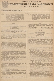 Dziennik Urzędowy Wojewódzkiej Rady Narodowej w Warszawie. 1964, nr 7