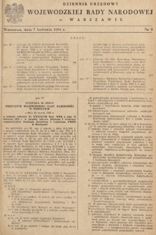 Dziennik Urzędowy Wojewódzkiej Rady Narodowej w Warszawie. 1964, nr 9
