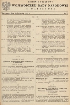 Dziennik Urzędowy Wojewódzkiej Rady Narodowej w Warszawie. 1964, nr 11