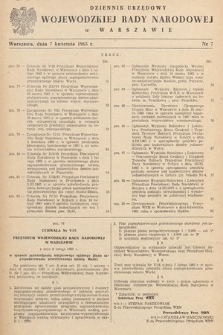 Dziennik Urzędowy Wojewódzkiej Rady Narodowej w Warszawie. 1965, nr 7