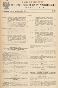 Dziennik Urzędowy Wojewódzkiej Rady Narodowej w Warszawie. 1965, nr 14