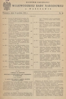 Dziennik Urzędowy Wojewódzkiej Rady Narodowej w Warszawie. 1965, nr 18
