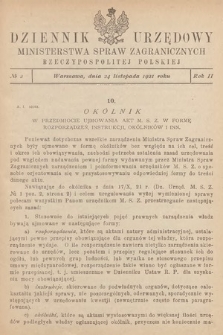 Dziennik Urzędowy Ministerstwa Spraw Zagranicznych Rzeczypospolitej Polskiej. 1921, nr 2