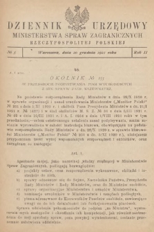 Dziennik Urzędowy Ministerstwa Spraw Zagranicznych Rzeczypospolitej Polskiej. 1921, nr 5