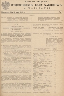 Dziennik Urzędowy Wojewódzkiej Rady Narodowej w Warszawie. 1966, nr 7