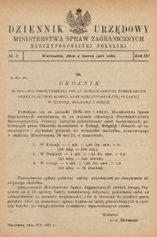 Dziennik Urzędowy Ministerstwa Spraw Zagranicznych Rzeczypospolitej Polskiej. 1922, nr 8