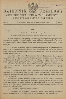 Dziennik Urzędowy Ministerstwa Spraw Zagranicznych Rzeczypospolitej Polskiej. 1924, nr 7