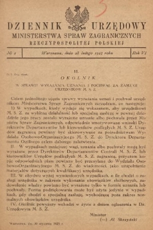 Dziennik Urzędowy Ministerstwa Spraw Zagranicznych Rzeczypospolitej Polskiej. 1925, nr 2