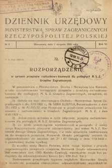 Dziennik Urzędowy Ministerstwa Spraw Zagranicznych Rzeczypospolitej Polskiej. 1925, nr 6