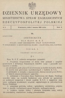 Dziennik Urzędowy Ministerstwa Spraw Zagranicznych Rzeczypospolitej Polskiej. 1928, nr 2
