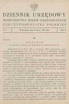 Dziennik Urzędowy Ministerstwa Spraw Zagranicznych Rzeczypospolitej Polskiej. 1928, nr 8