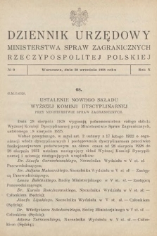 Dziennik Urzędowy Ministerstwa Spraw Zagranicznych Rzeczypospolitej Polskiej. 1928, nr 9