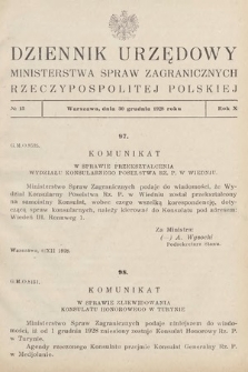 Dziennik Urzędowy Ministerstwa Spraw Zagranicznych Rzeczypospolitej Polskiej. 1928, nr 13