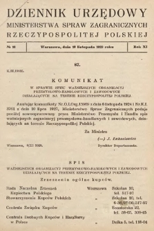 Dziennik Urzędowy Ministerstwa Spraw Zagranicznych Rzeczypospolitej Polskiej. 1929, nr 10