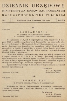 Dziennik Urzędowy Ministerstwa Spraw Zagranicznych Rzeczypospolitej Polskiej. 1930, nr 3