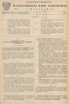 Dziennik Urzędowy Wojewódzkiej Rady Narodowej w Warszawie. 1967, nr 1