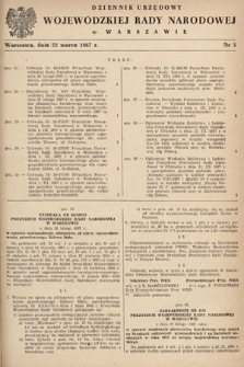 Dziennik Urzędowy Wojewódzkiej Rady Narodowej w Warszawie. 1967, nr 5