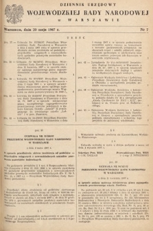 Dziennik Urzędowy Wojewódzkiej Rady Narodowej w Warszawie. 1967, nr 7